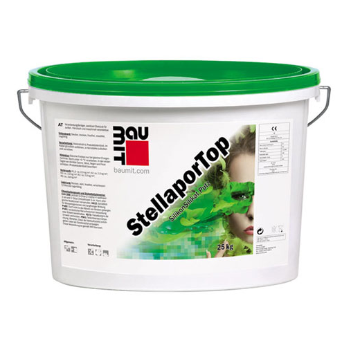 BAUMIT StellaPor Top 1.5mm Kratz / Biezpiens gatavais plānkārtas silikāta-silikona dekoratīvais apmetums 25kg , tonējams